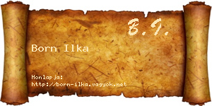 Born Ilka névjegykártya